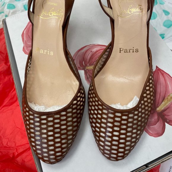 Christian Louboutin Quadrilette 37 Mesh Sandals - Picture 6 of 8